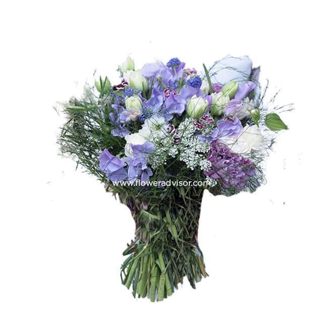 White & Purple Bouquet - Get Well Soon