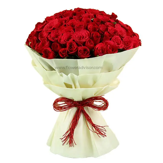 100 Red Roses - Valentine's Day