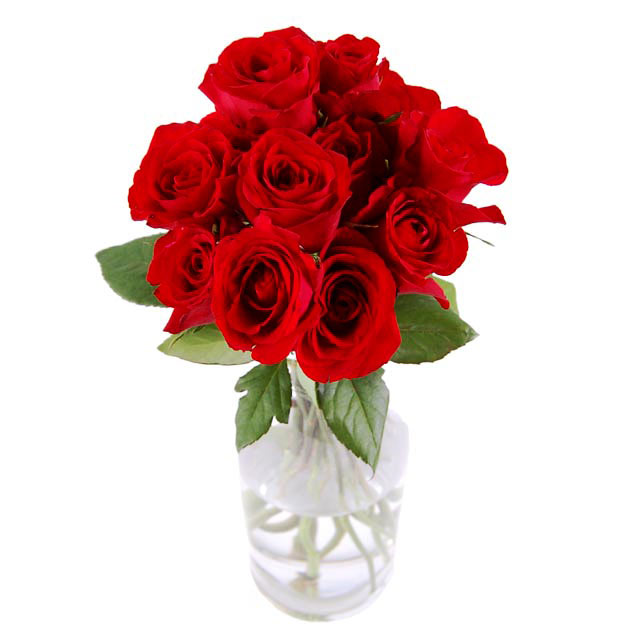 11 Red Roses - with vase - Valentine's Day