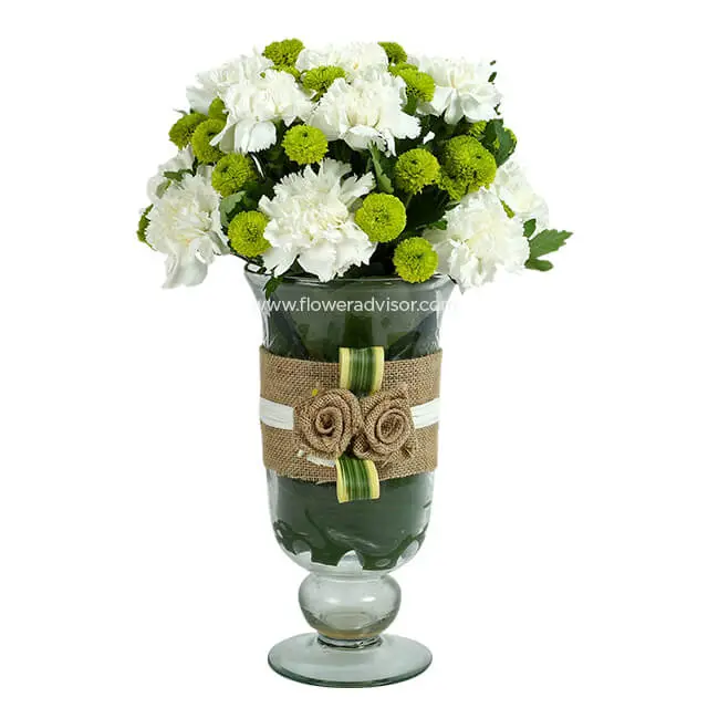Green Button Mum - Table Flowers
