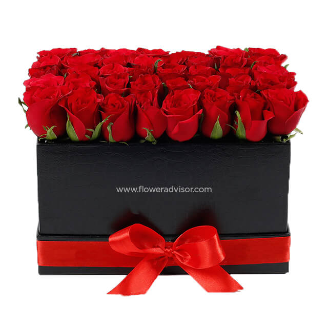 40 Red Roses In a Box - Anniversary