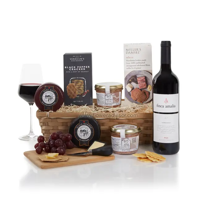 The Wine, Cheese and Pate Hamper - Gourmet Hampers