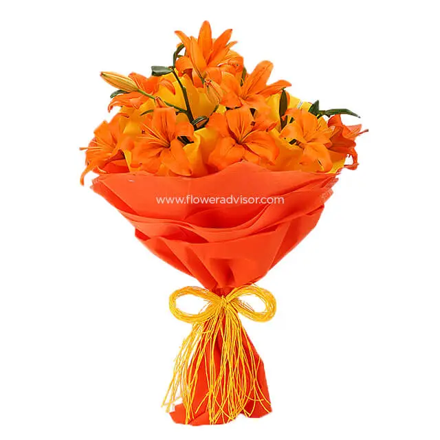 Orange Lilies - Hand Bouquets