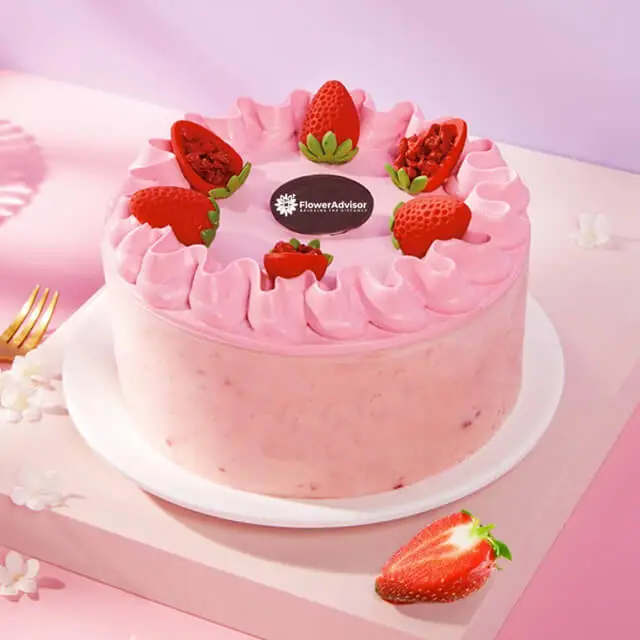 Strawberry Fruit Mousse Birthday Cake - Birthday