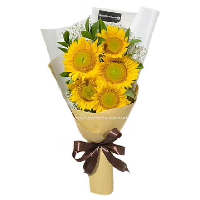 Sunflower Lady - Sunflower Hand Bouquet - Congratulations