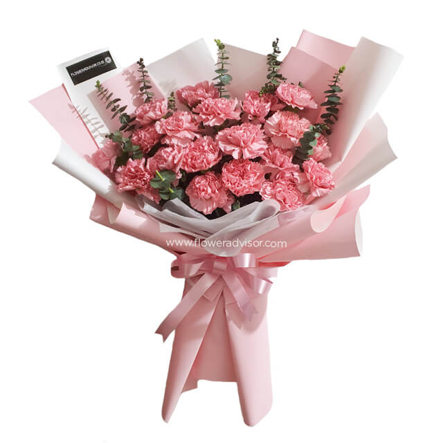 Loving Dimension - Pink Carnation Bouquet - Mothers Day