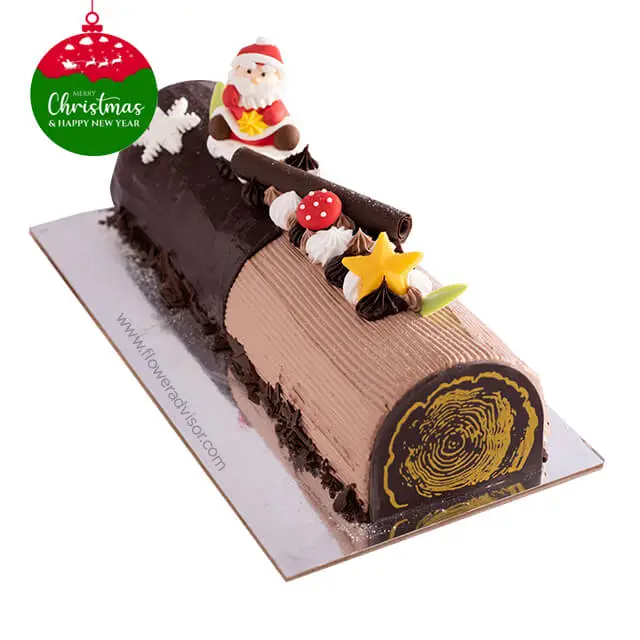 CHRISTMAS 2021 - Dark Chocolate Truffle Log (0.5kg) - Christmas