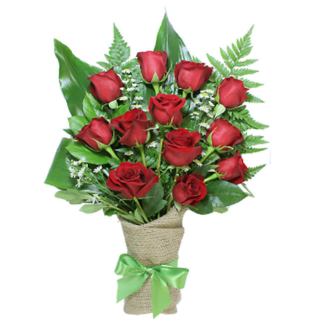 12 Red Roses - Hand Bouquets
