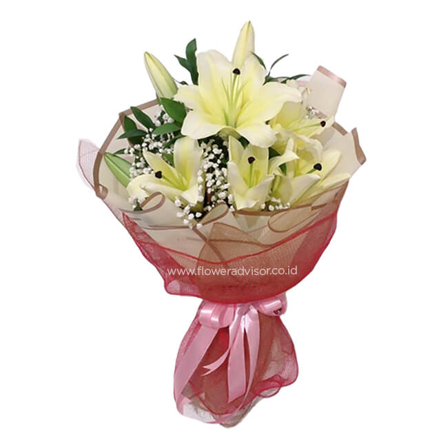 Simple Lily Bouquet - Spring Yellow - Womens Day