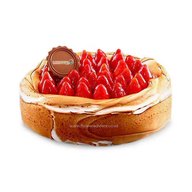 Strawberry Cheesecake (Round) - Kue Ulang Tahun