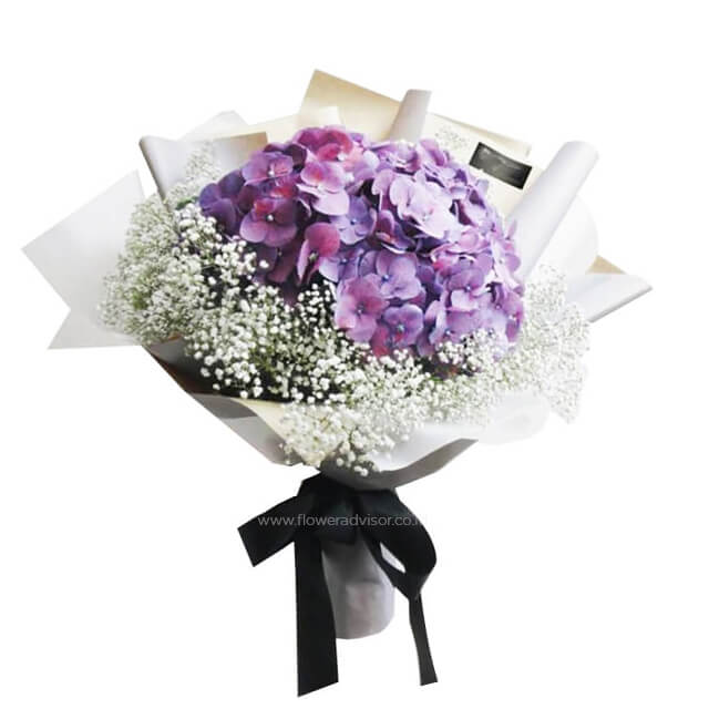 Purple Loving Bouquet with Baby Breath - Anniversary
