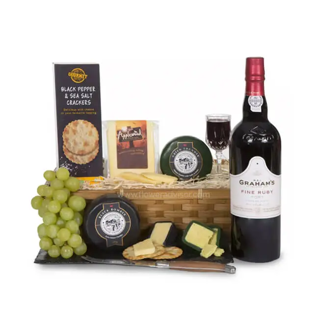 LUXURY PORT & CHEESE HAMPER - Gifts for Men