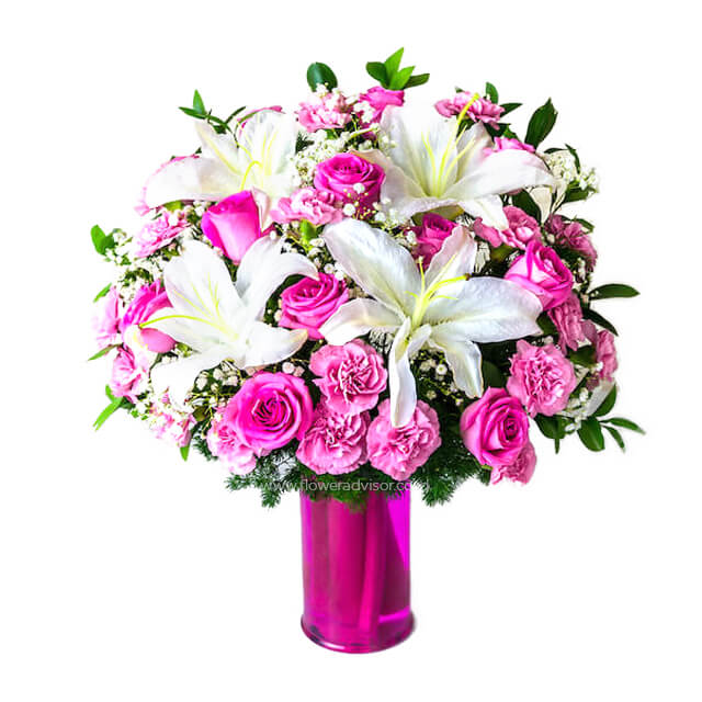 Roseate Kiss - Luxurious Mixed Flowers - Womens Day