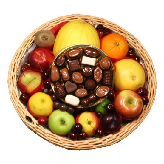 Fruit Tray with Continental Chocolates - Get Well Soon