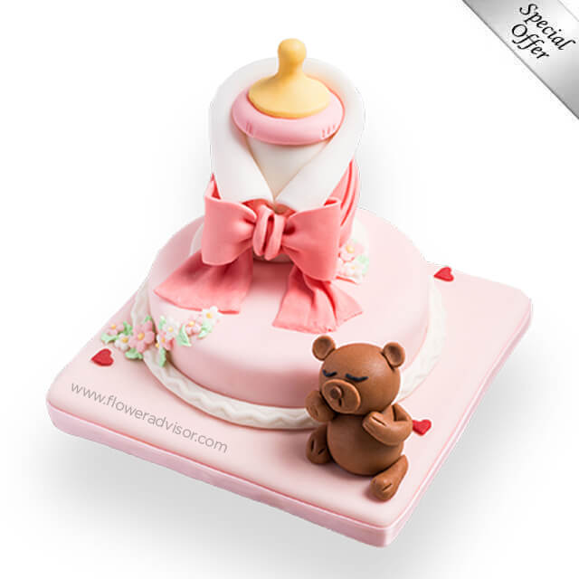 Baby Shower (Pink) Cake - Baby Gifts