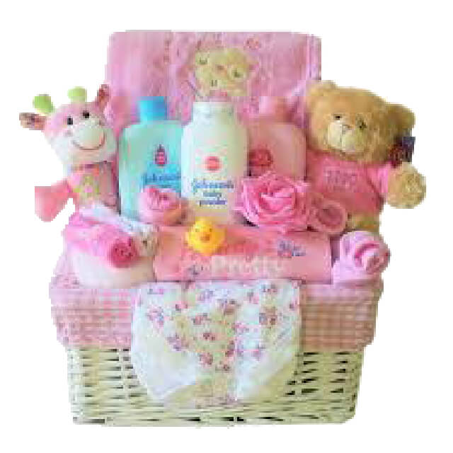 Baby Girl Essentials - Wine Gifts Basket