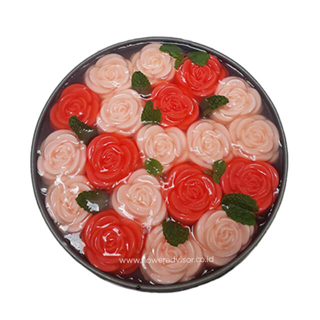 Pink Red Rose Pudding Cake 16 - Kue Pudding