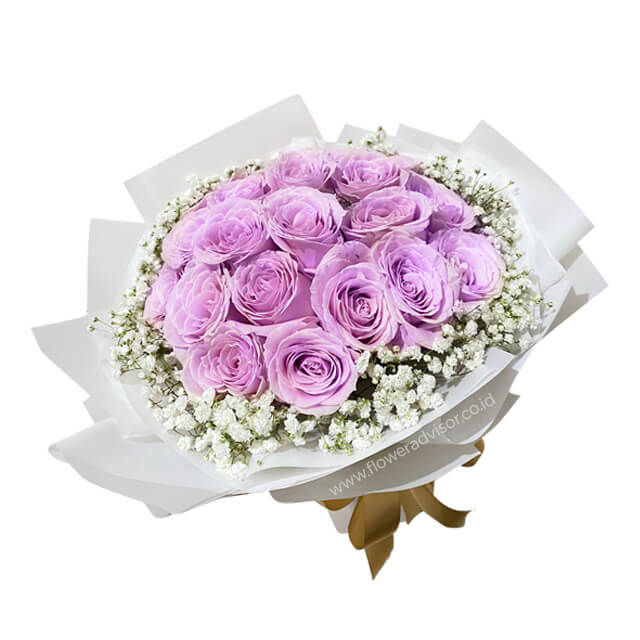 Romantic Bouquet Of Purple Roses - Eleanora - Mothers Day