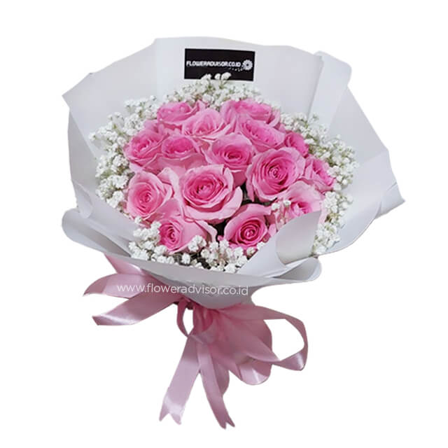 Sweet Bouquet Of Pink Roses - Pink Lushing Blush - Pink Roses