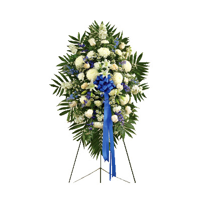 Blue & White Sympathy Standing - Condolence