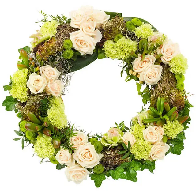 Elegant Pastel Harmony Floral Wreath - Sympathy