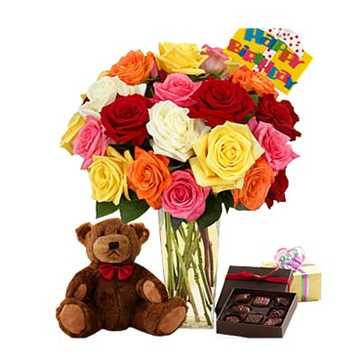 Ultimate Birthday Bouquet in Square Vase - Birthday