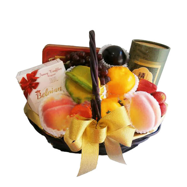 Gourmet Fruit & Mooncake Basket with Chocolate and Tea - MAF 2024 - Mid-Autumn Festival