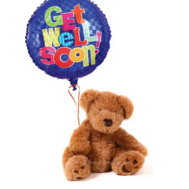 Get Well Bear & Balloon - Get Well Soon