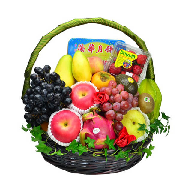 Seasonal Fruits Hamper with Moon Cake - MAF 2024 - Mid-Autumn Festival
