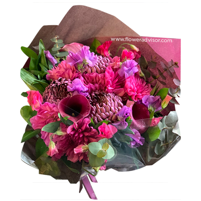 Seasonal Purple Mix Bouquet - Thank You