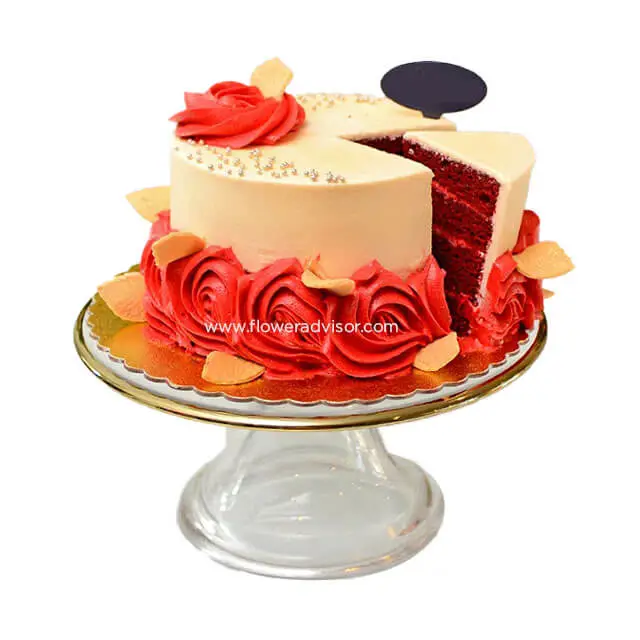 Red Rose Creamecheese Redvelvet Mini Cake - Birthday