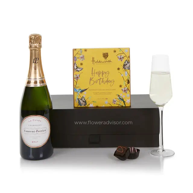Happy Birthday Luxury Champagne & Chocolates - Anniversary