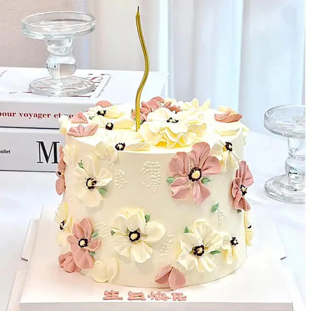 Blooming Floral Ice Cream Birthday Cake - Birthday