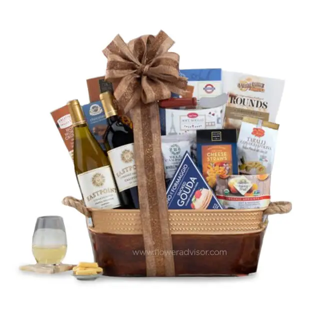 Eastpoint Cellars Coastal Connoisseur Wine Basket - Congratulations