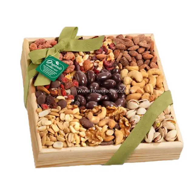 Mendocino Organic Nut Gift Basket - Fruits Baskets