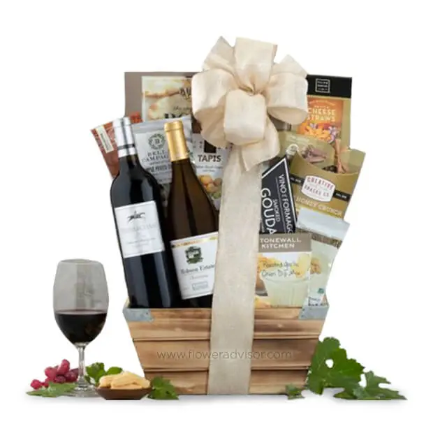 Mixed California Assortment Wine Basket - Congratulations