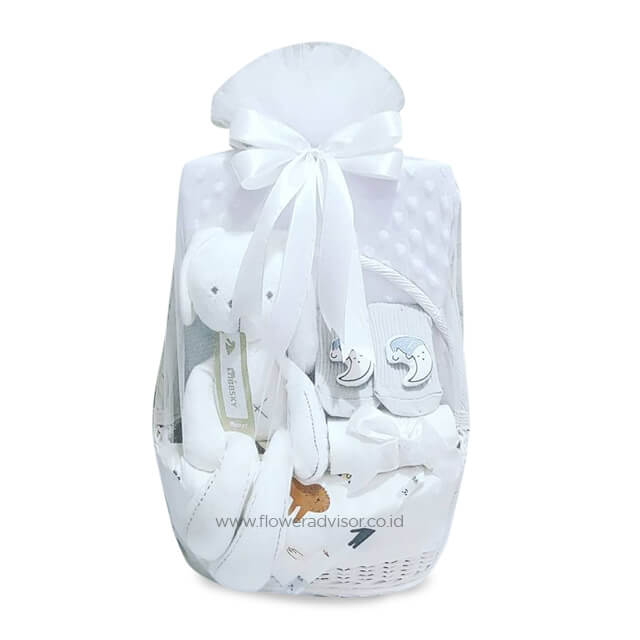 Monochrome Baby Hamper White - Baby Gifts