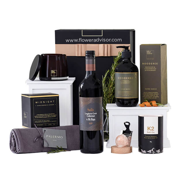 Home Essentials with Red Wine Hamper - Thank You