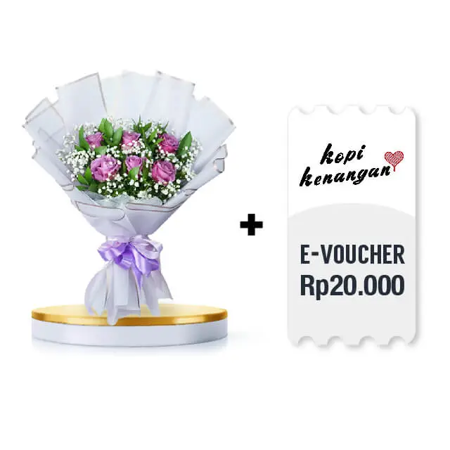 Wonder Indigo Purple Rose with Kopi Kenangan digital voucher value Rp 20.000 - FA x Brand Voucher