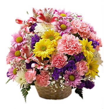 Medley Flowers Basket - Carnation