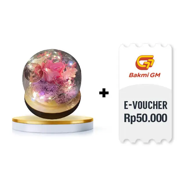 Forever Love Mini Dome A free LED Lights with E-voucher Bakmi GM Rp 50.000 - FA x Brand Voucher