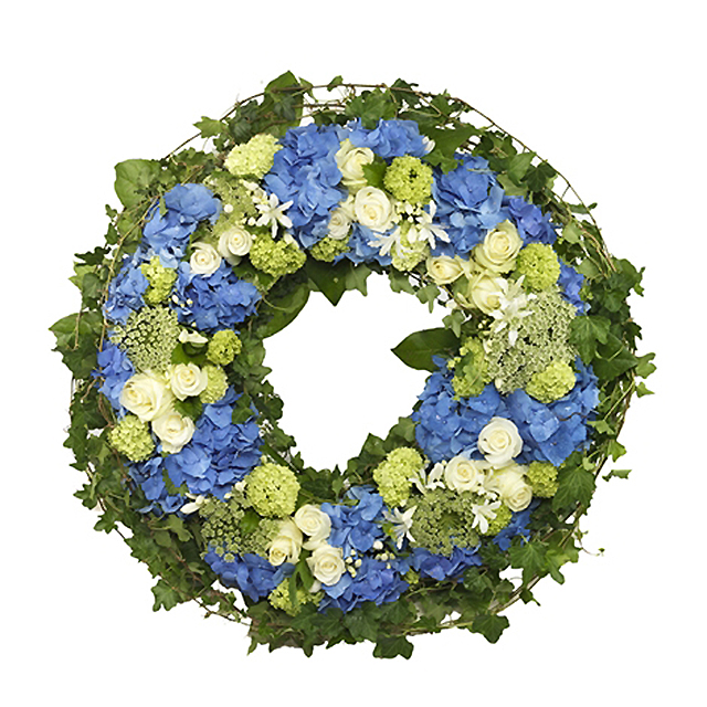 Funeral Wreaths in Blue White - Sympathy
