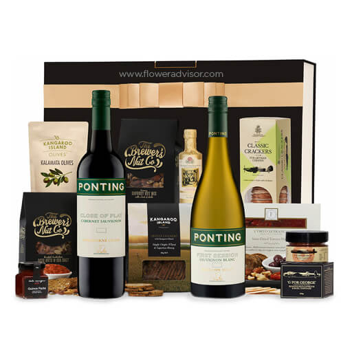 Ponting Red & White Nibbles - Wine Gifts Basket