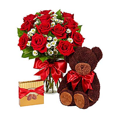 Luxury One Dozen Red Roses Bundle - Valentine's Day