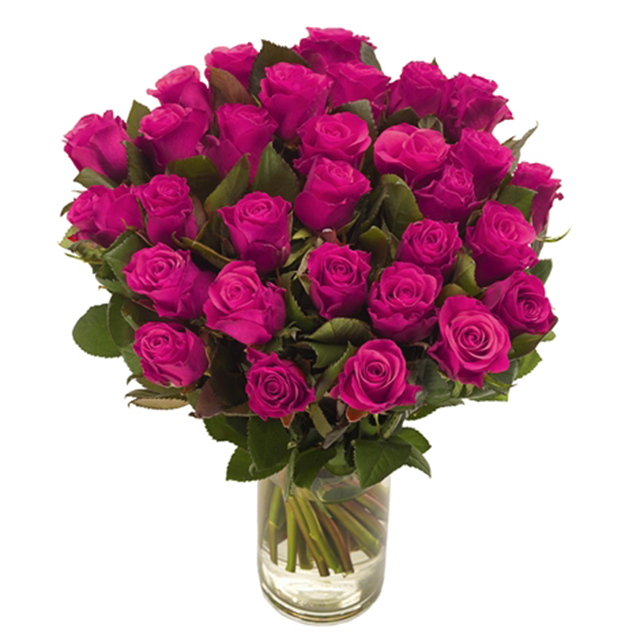 Pink Roses Vase - Table Flowers