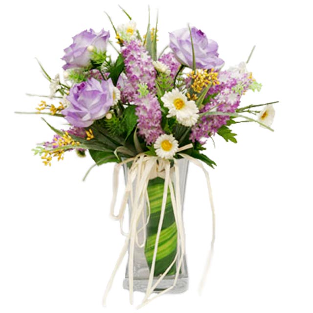 Artificial   Lavender - Purple Roses