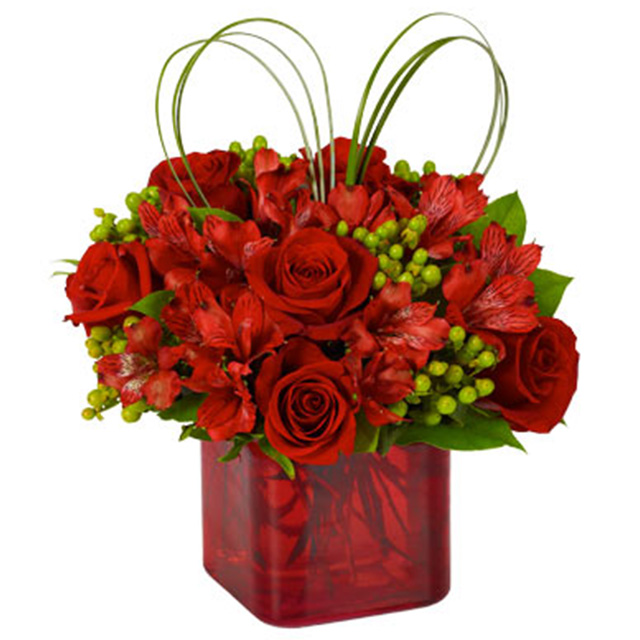 Luxury Red Romance - Table Flowers