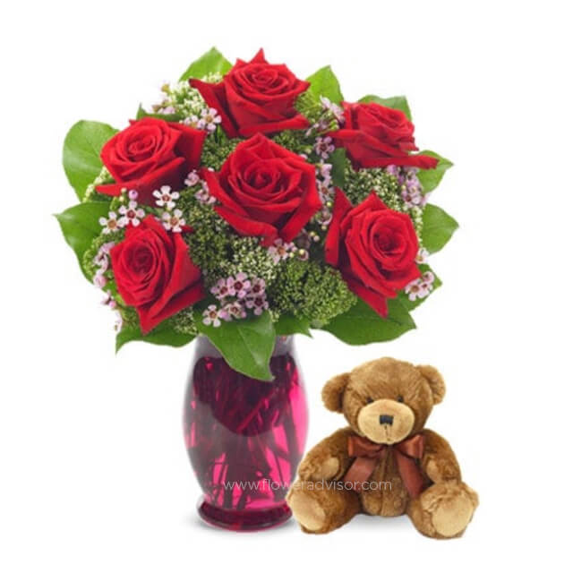 Rose Garden Bear - Valentine's Day