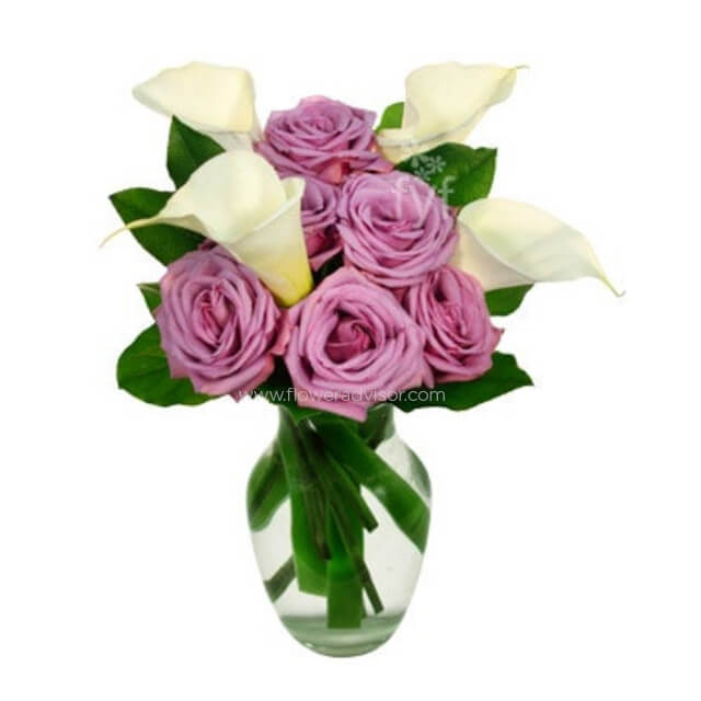 Purple Rose and Calla Lily - Mothers Day