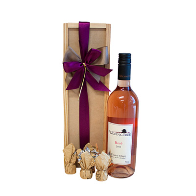 Rose Wine and Chocolates - Wine Gifts Basket